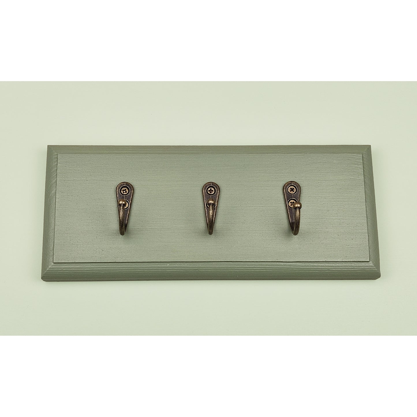 Sage Green Floating Wooden Key Rack – Handmade Wall Key Holder with Hidden Fixings