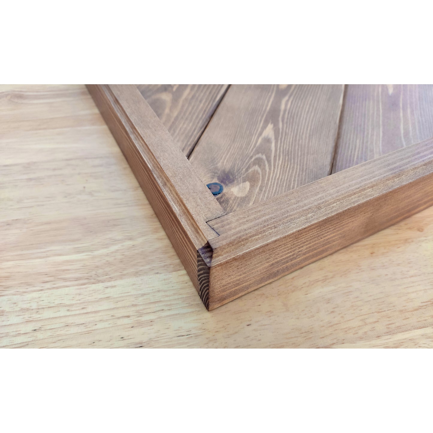Handmade Ottoman Tray – Solid Pine in Oak Stain with Lacquer Finish