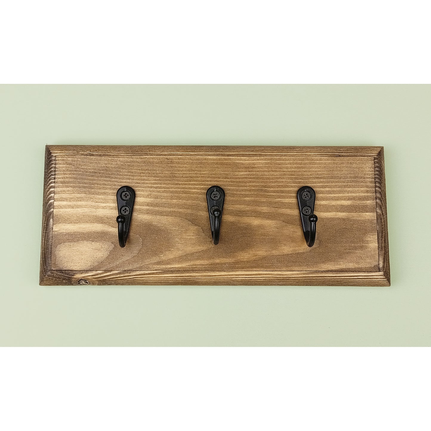 Wooden Floating Key Rack in Cotton White / Sage Green / Oak Stain with Hidden Fixings
