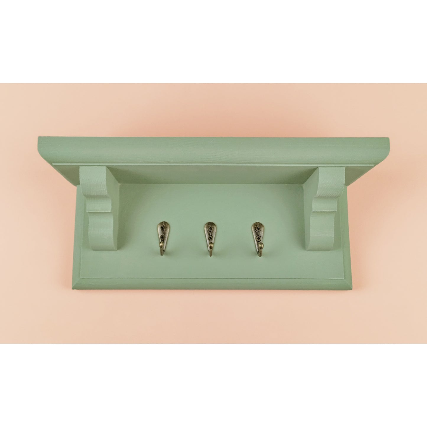 Wooden Key Rack with Shelf and Hidden Fixings - Design 1