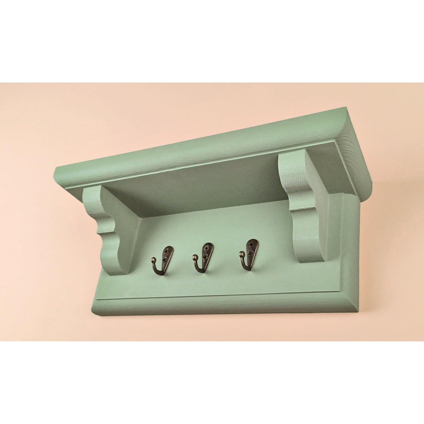 Wooden Key Rack with Shelf and Hidden Fixings - Design 1