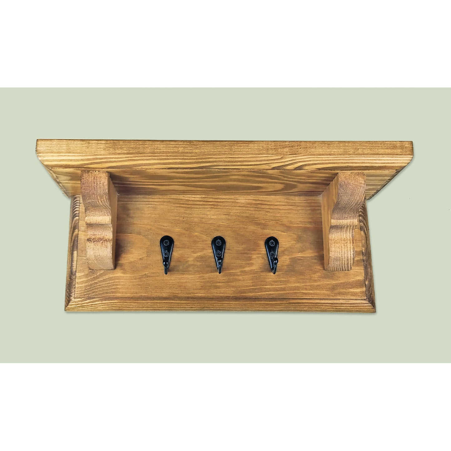 Wooden Key Rack with Shelf and Hidden Fixings - Design 1