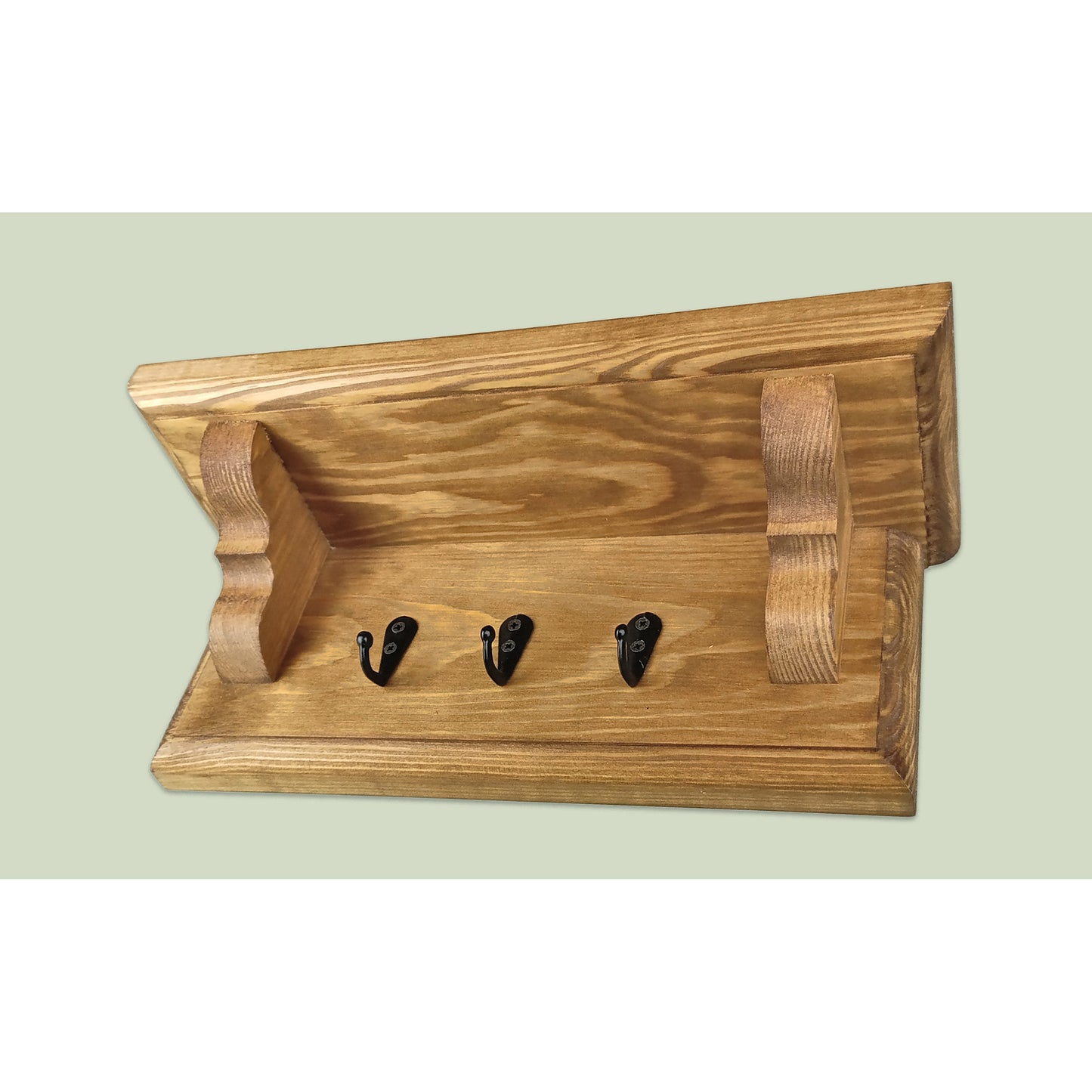 Wooden Key Rack with Shelf and Hidden Fixings - Design 1