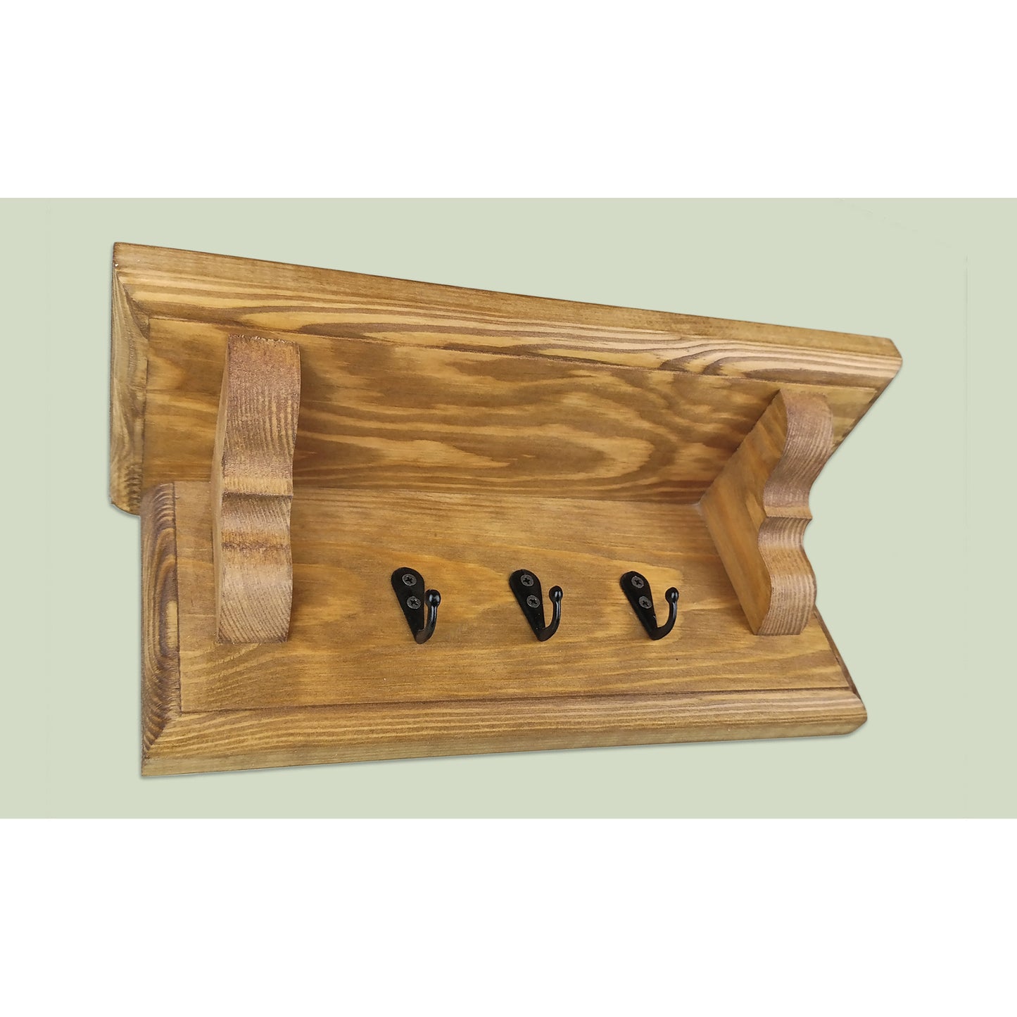 Key Rack with Shelf and Hidden Fixings in an Oak Stain and Oiled Finish - Made to Order