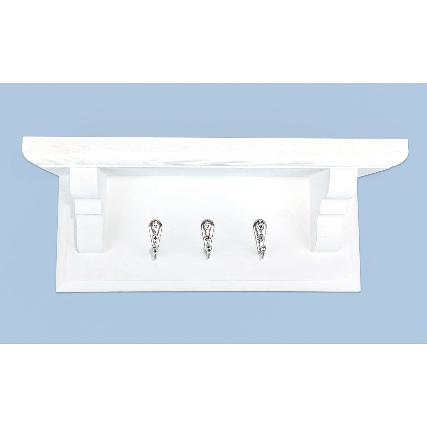 Wooden Key Rack with Shelf and Hidden Fixings - Design 1