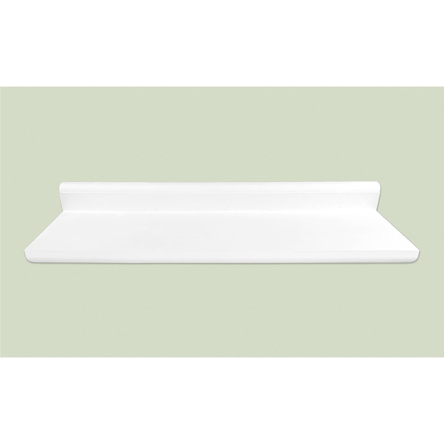 High Backed Wooden Shelf in White with Hidden Fixings - Made to Order