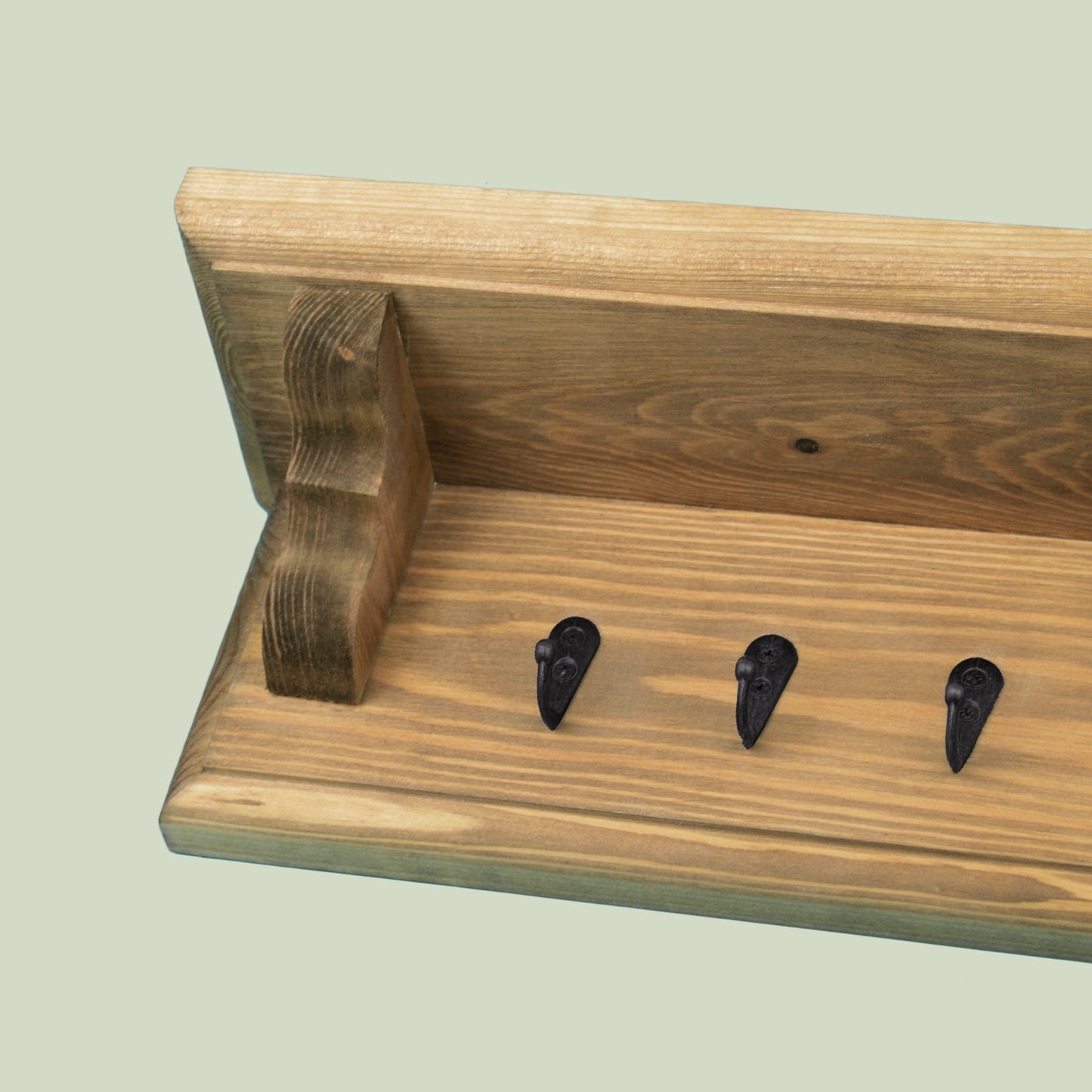 Key Rack with Shelf and Hidden Fixings in an Oak Stain and Oiled Finish - Made to Order