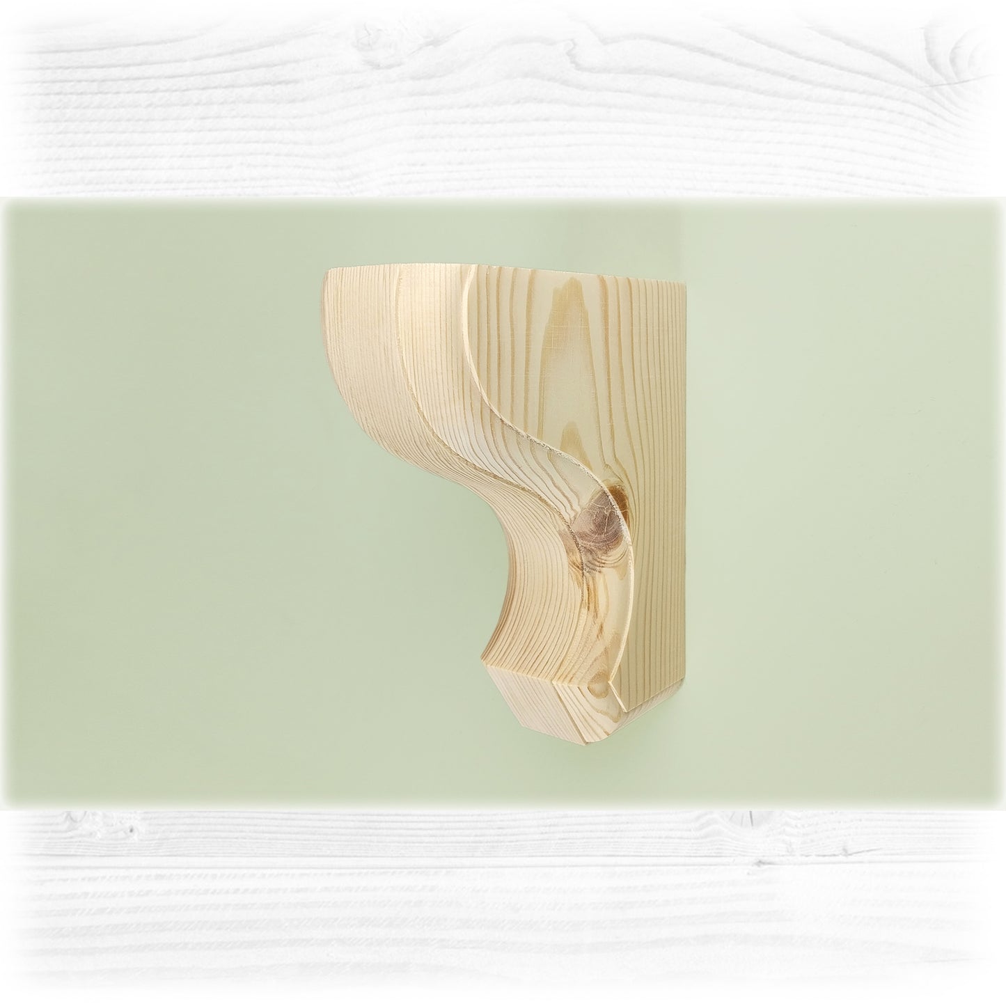 Pair of Wooden Corbels Shelf Brackets with Hidden Fixings - Design 2