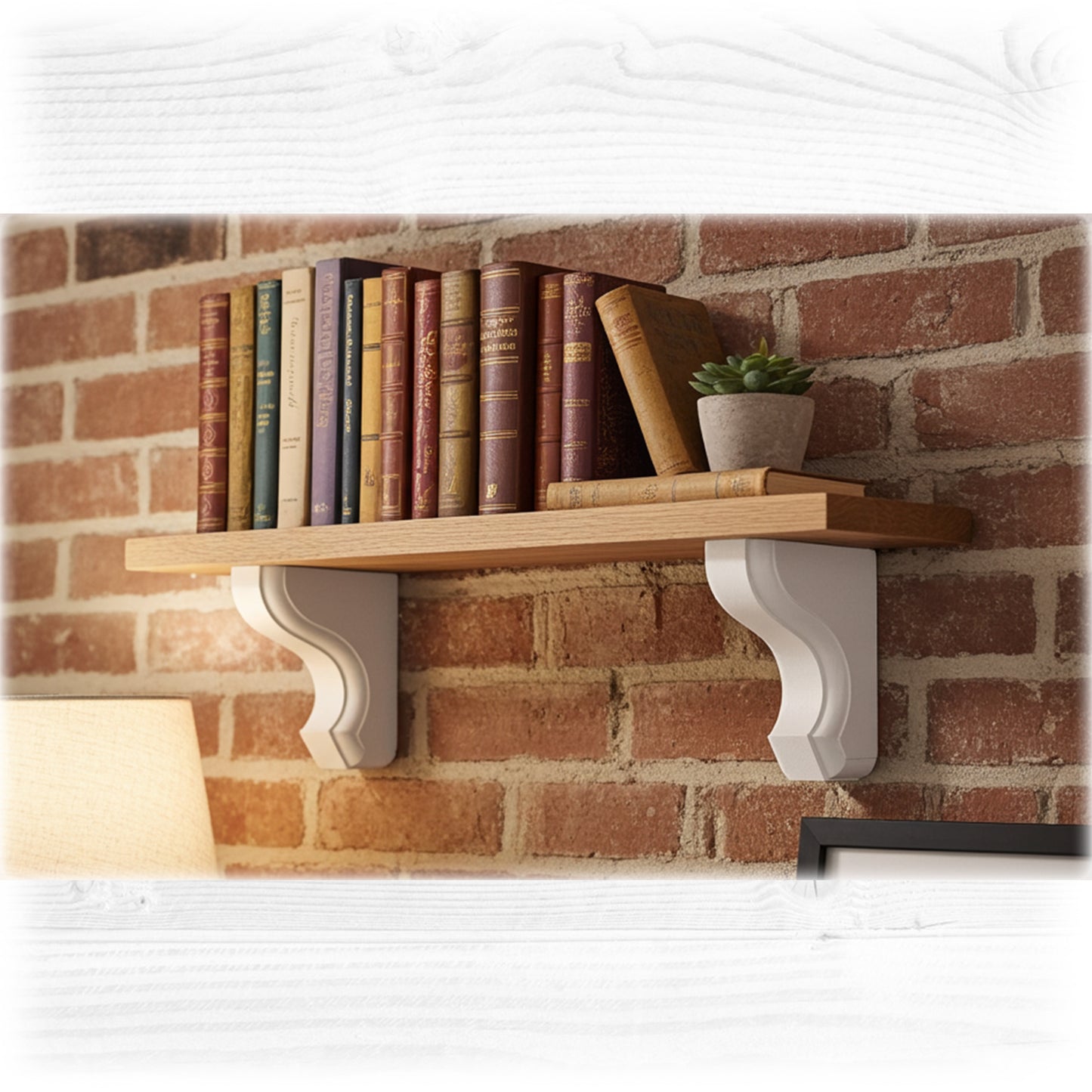 Pair of Scroll-Style Pine Corbels – Solid Wood Shelf Bracket | Stock Item