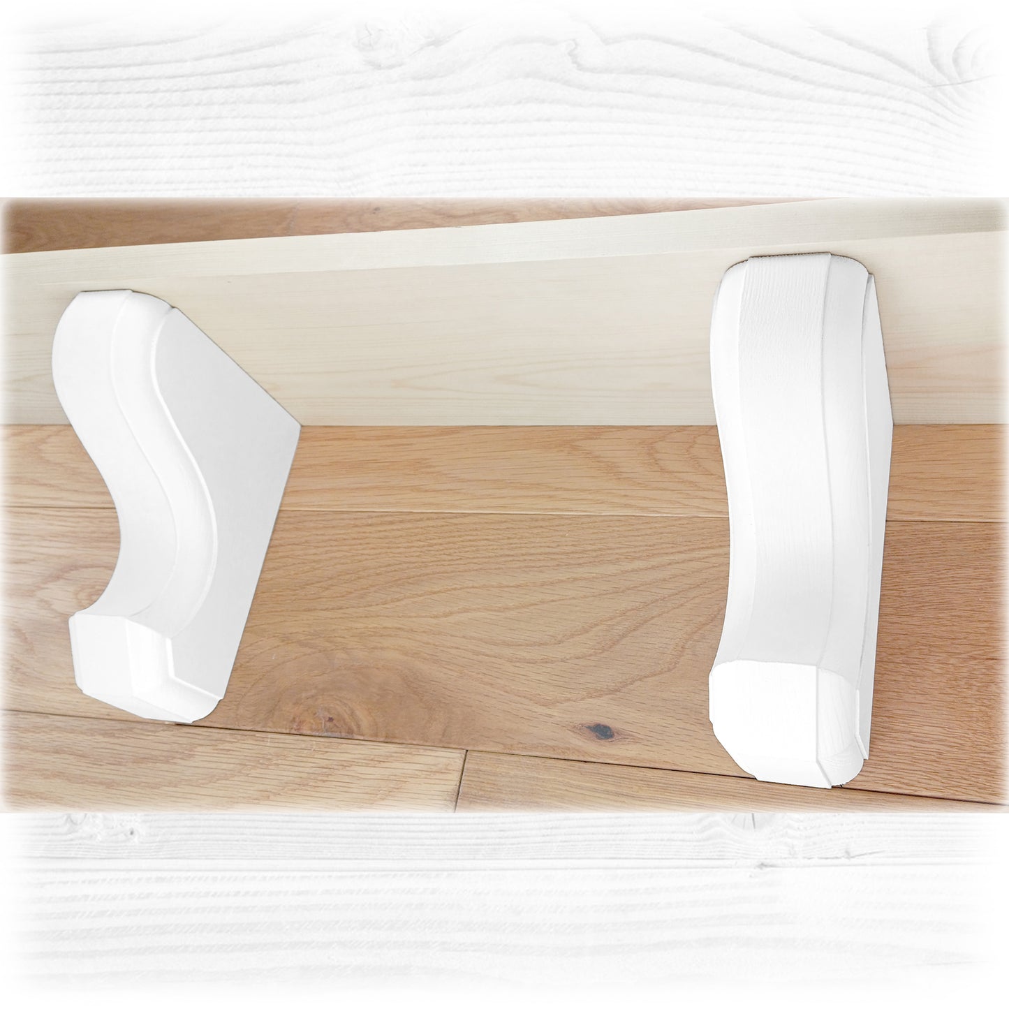 Pair of Wooden Corbels Shelf Brackets with Hidden Fixings - Design 2