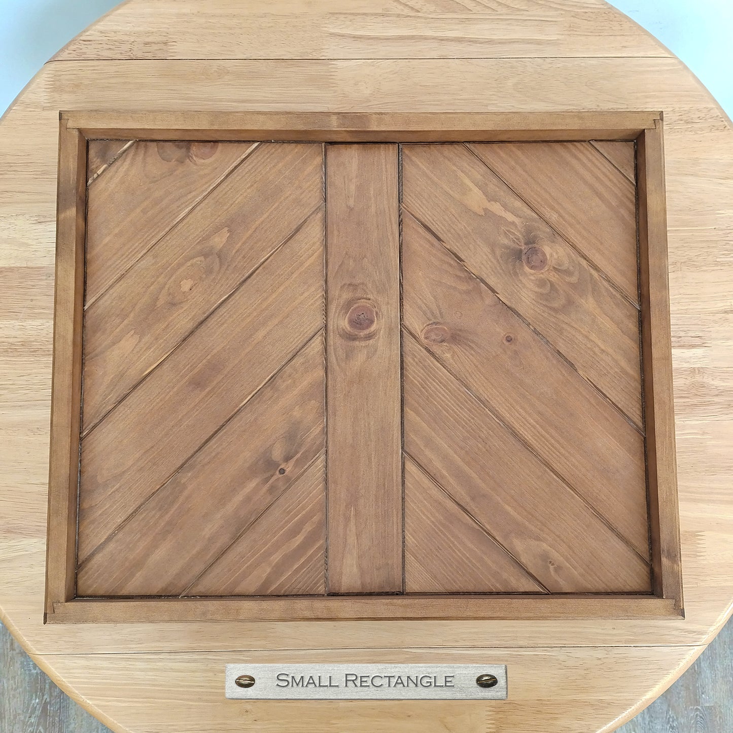 Handmade Ottoman Tray – Solid Pine in Oak Stain with Lacquer Finish