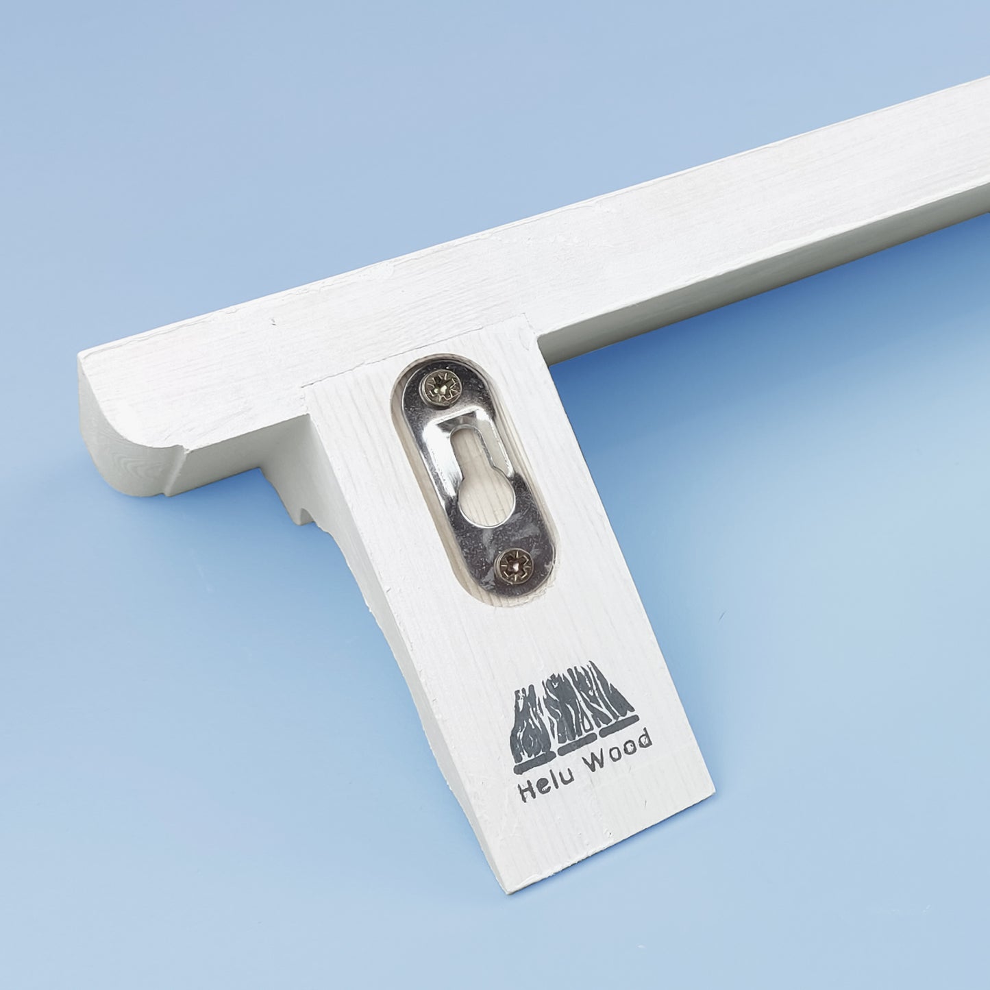 Solid Wooden Floating Shelf in White with Hidden Fixings - Design 1