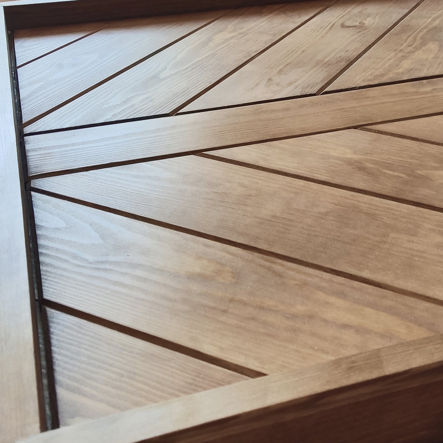 Handmade Ottoman Tray – Solid Pine in Oak Stain with Lacquer Finish | Stock Item