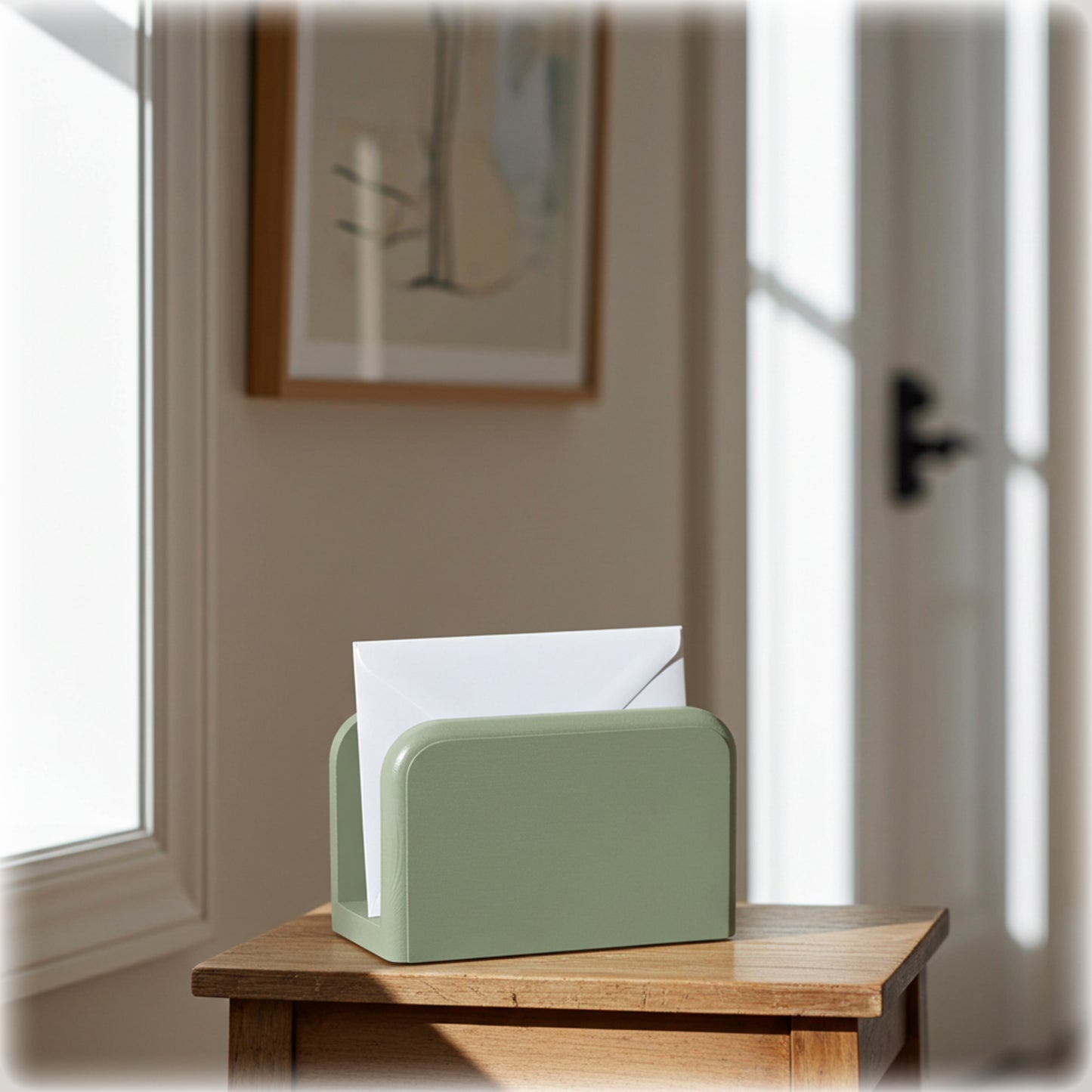 Solid Wooden Letter Holder – White Chalk Paint and Lacquered Finish | Stock Item