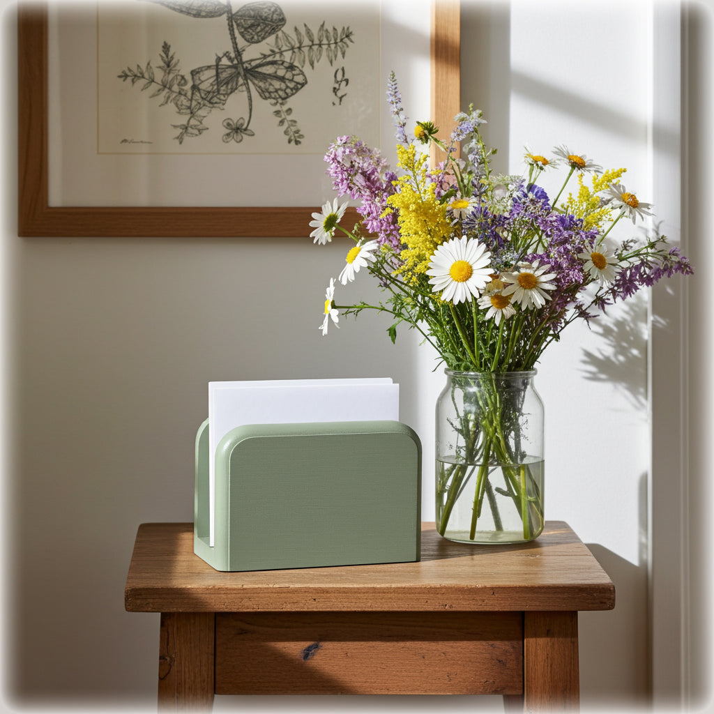 Solid Wooden Letter Holder – White Chalk Paint and Lacquered Finish – Stock Item Ready to Ship