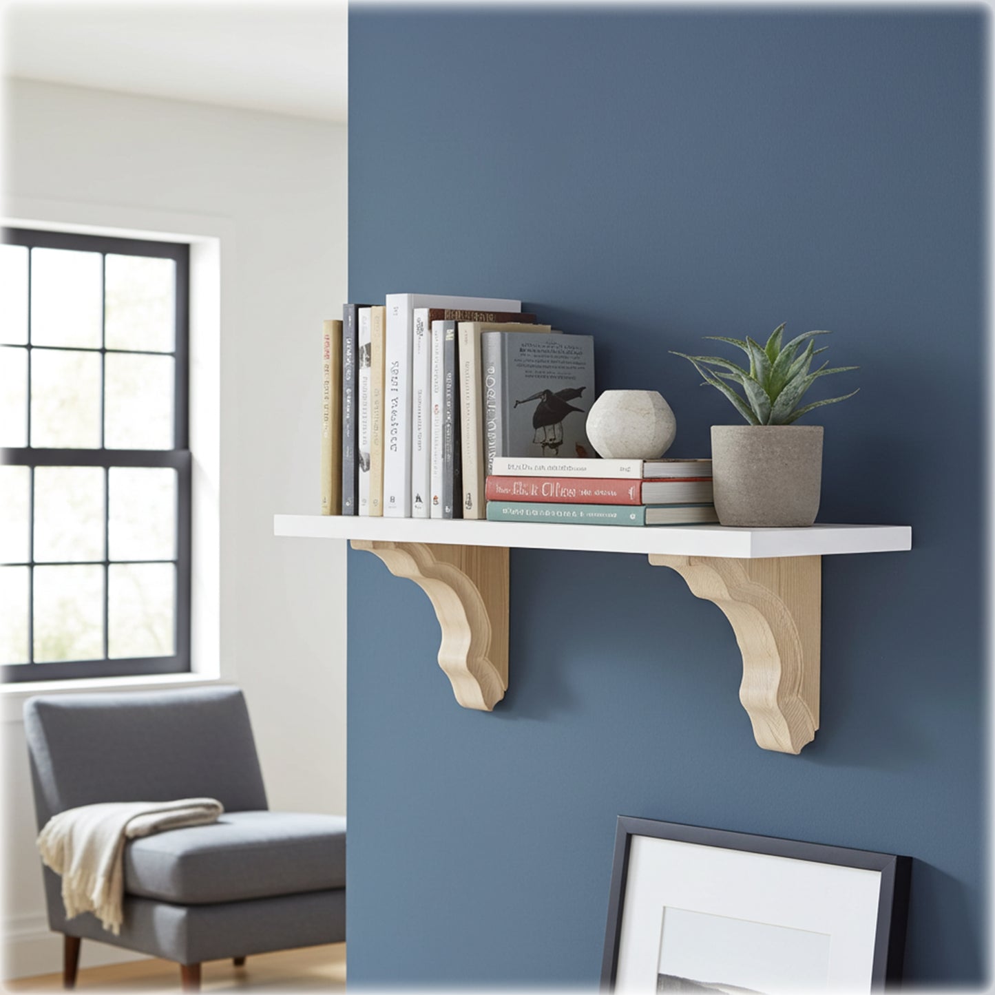 Pair of Handmade Wooden Corbels – Pine Shelf Brackets with Hidden Fixings | Made to Order