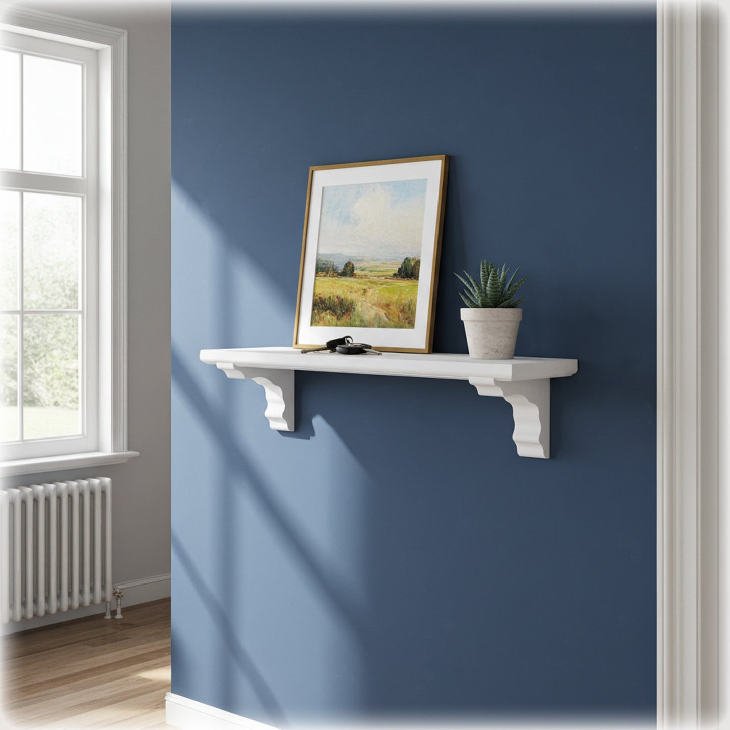 Solid Wooden Floating Shelf in White – Wall Mounted with Hidden Fixings | Stock Item