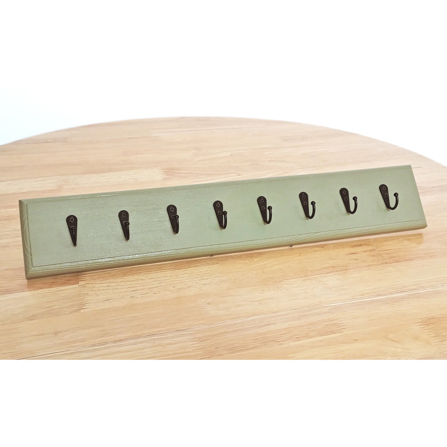 Floating Wooden Key Rack in a Sage Green Chalk Paint with Hidden Fixings - Made to Order