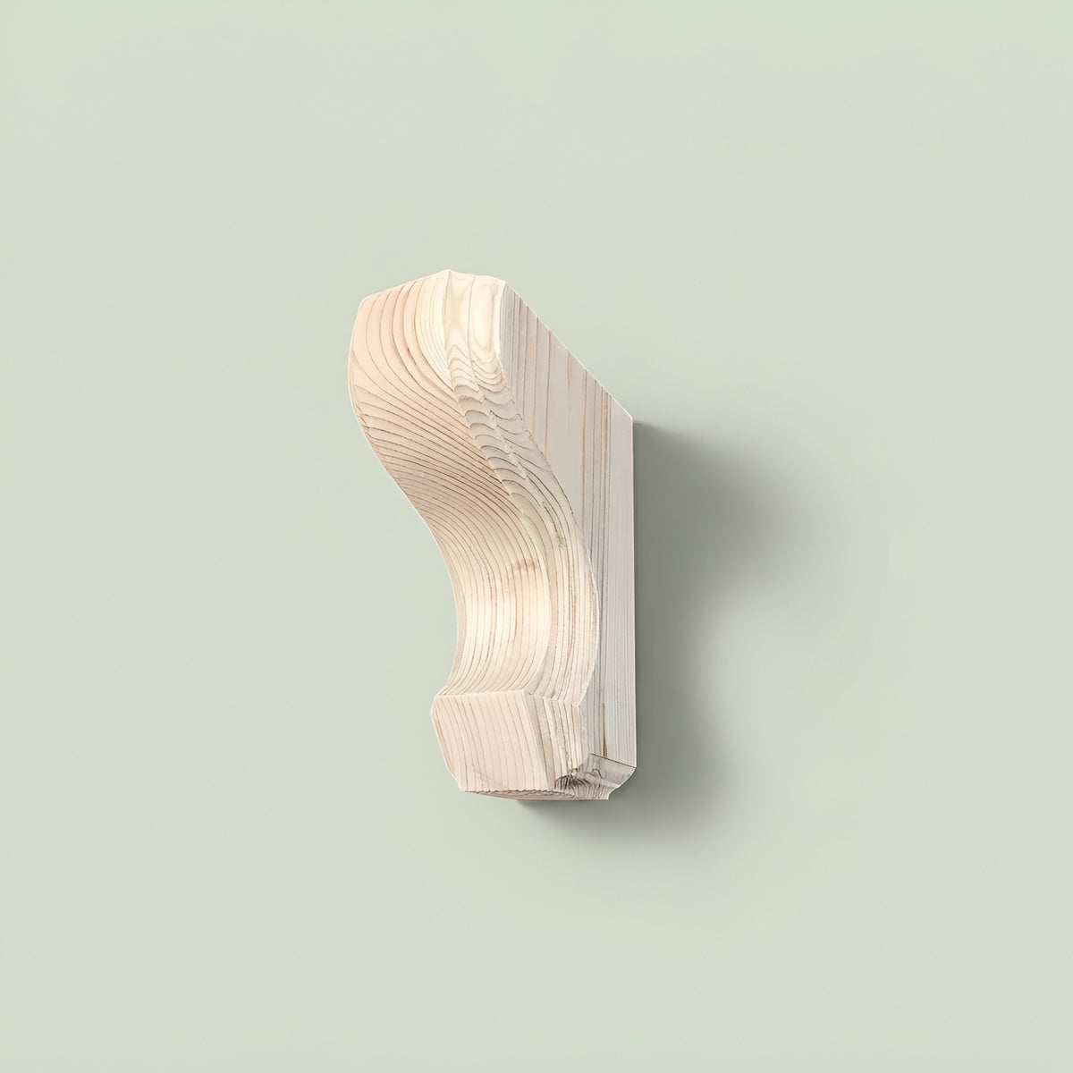 Pair of Handmade Wooden Corbels - Heritage Scroll Pine Shelf Brackets | In Stock
