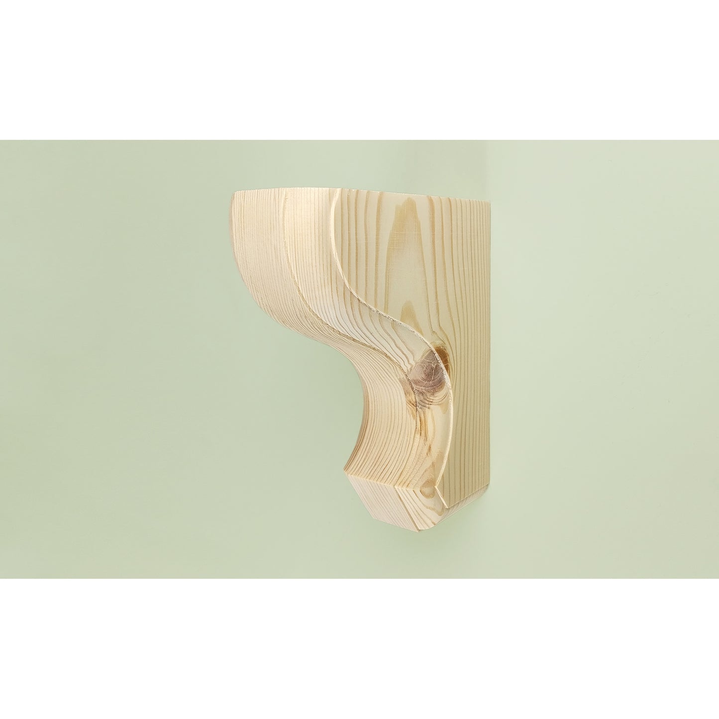 Pair of Scroll-Style Pine Corbels – Solid Wood Shelf Bracket | Stock Item
