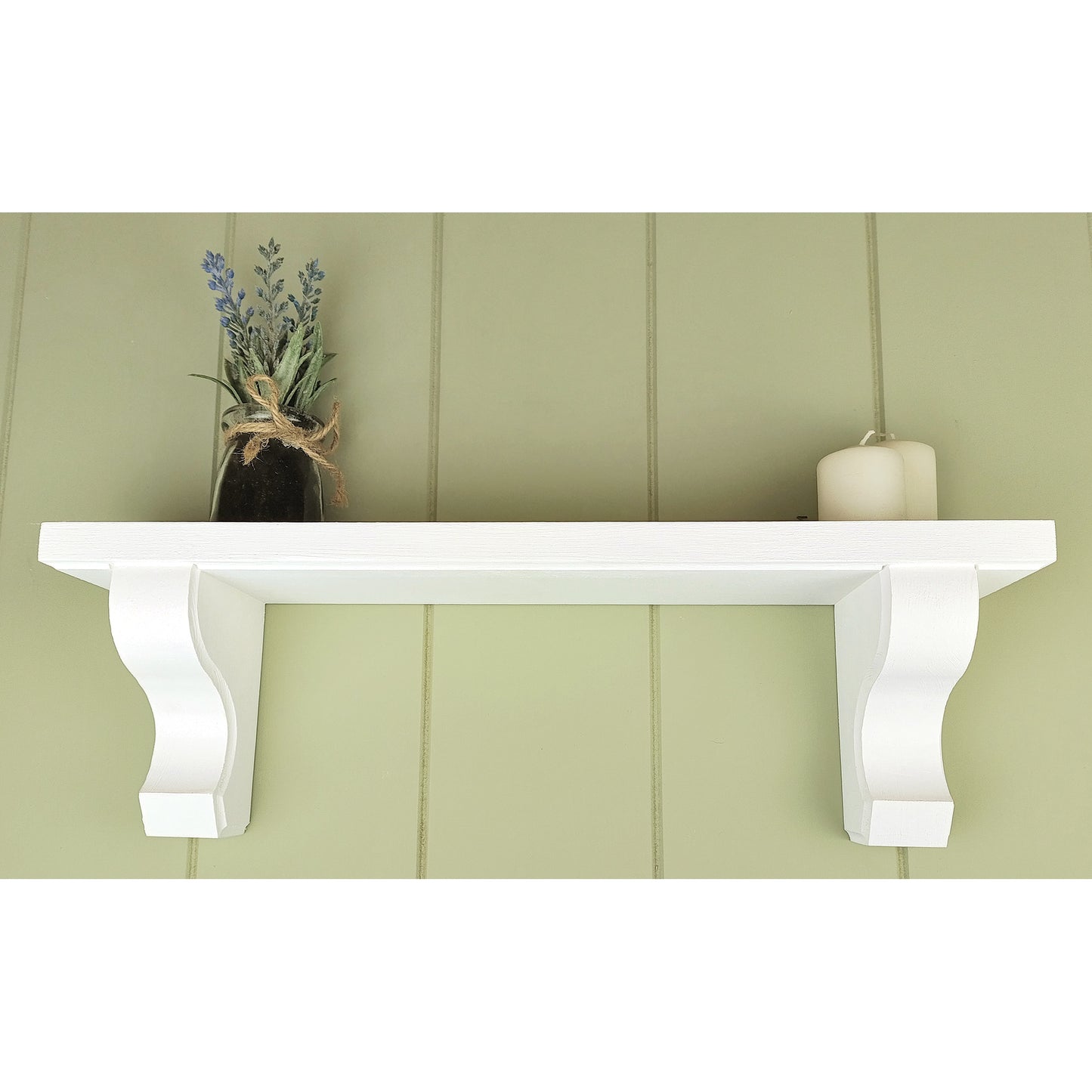 Wooden Shelf in White with Hidden Fixings - Design 2 - Made to Order