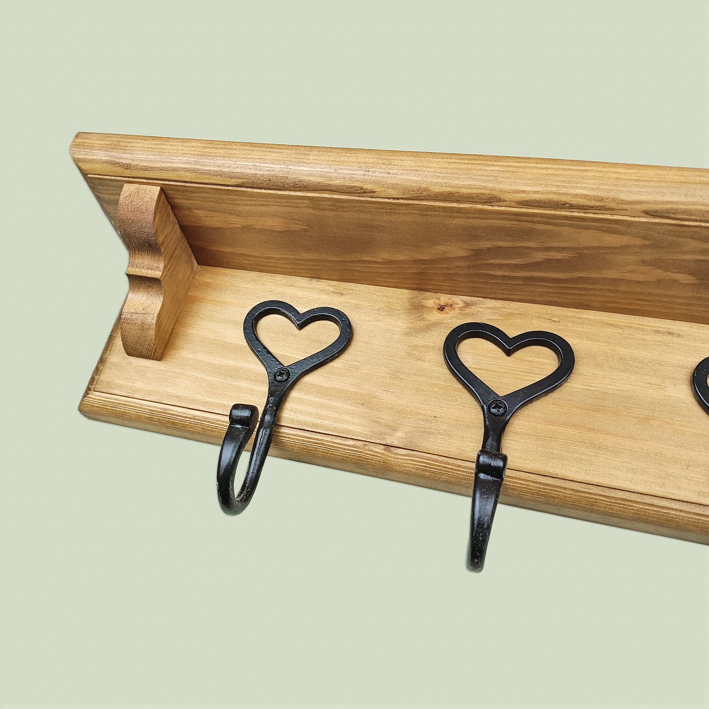 Handmade Wooden Coat Rack with Shelf – Choice of Hooks & Hidden Fittings | Made to Order