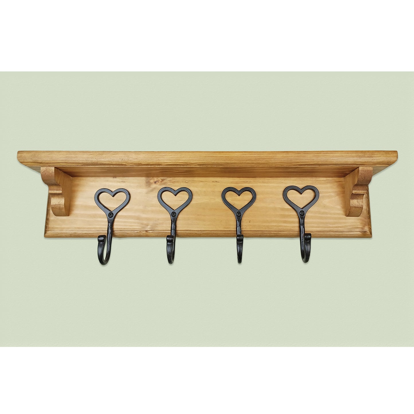 Handmade Wooden Coat Rack with Shelf – Choice of Hooks & Hidden Fittings | Made to Order