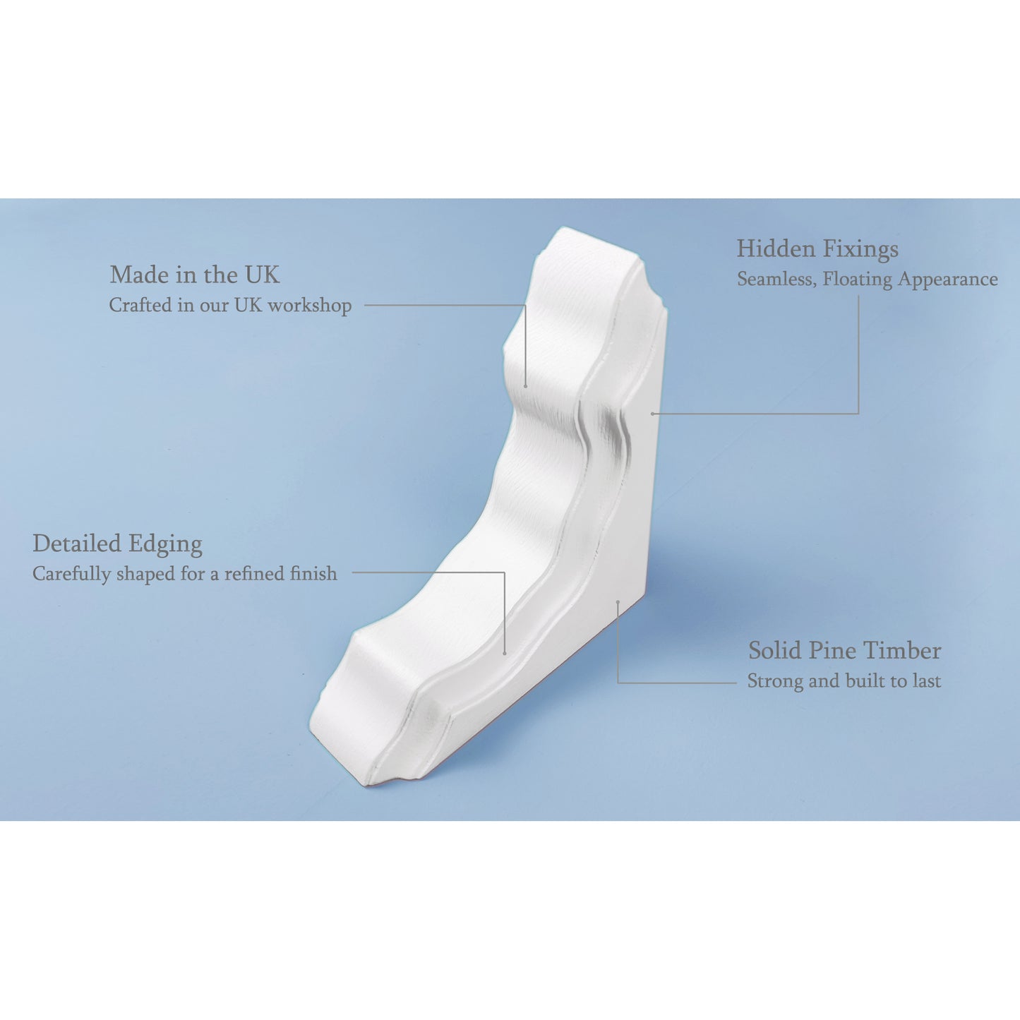 Pair of Handmade Wooden Corbels – Pine Shelf Brackets with Hidden Fixings | Made to Order