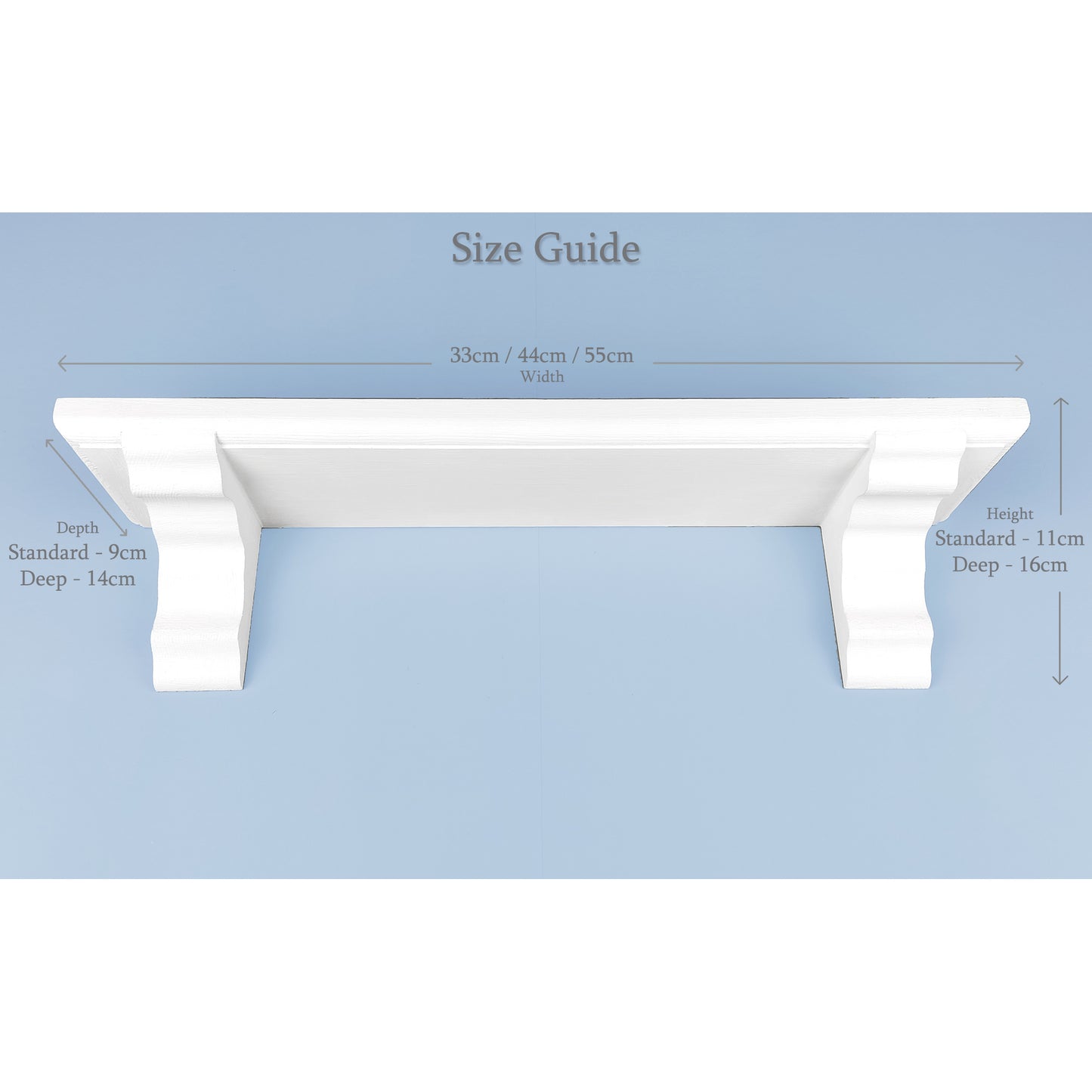 Solid Wooden Floating Shelf in White – Wall Mounted with Hidden Fixings | Stock Item