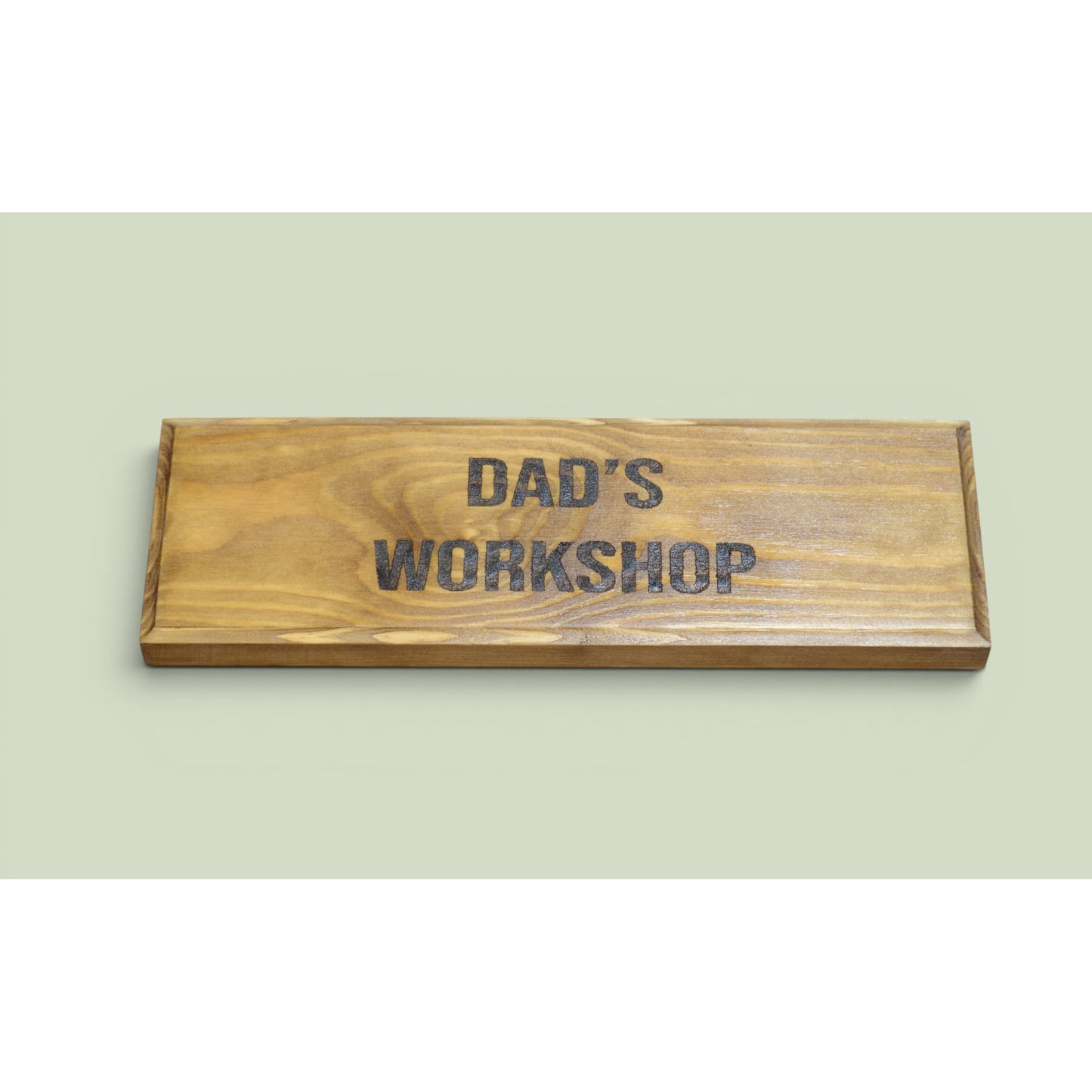 Rustic Workshop Sign for Dad | Floating Wooden Plaque, Father's Day Gift, Man Cave Wall Decor, Solid Wood | Stock