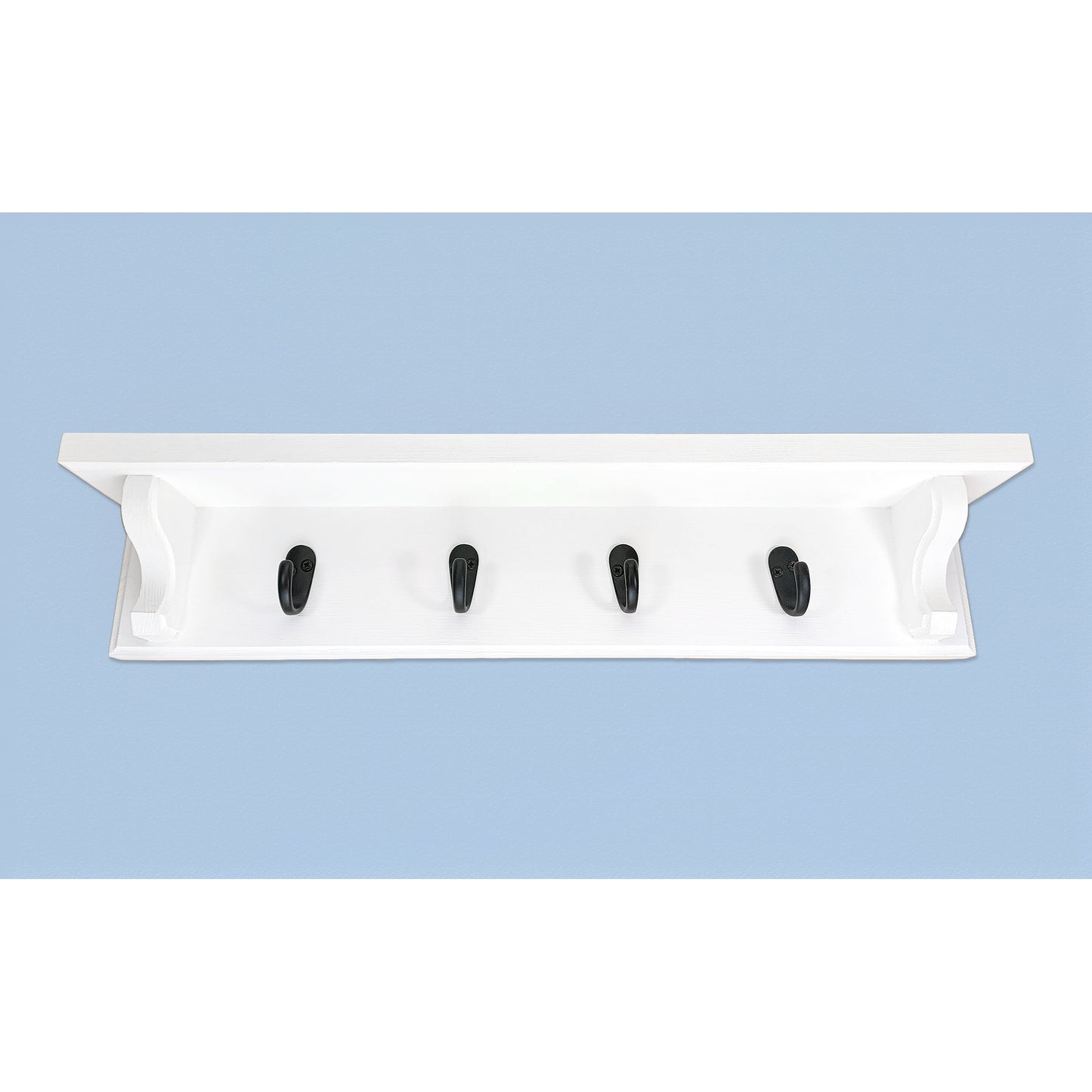 Solid Wooden Coat Rack with Shelf – Choice of Hooks & Hidden Fittings | Made to Order