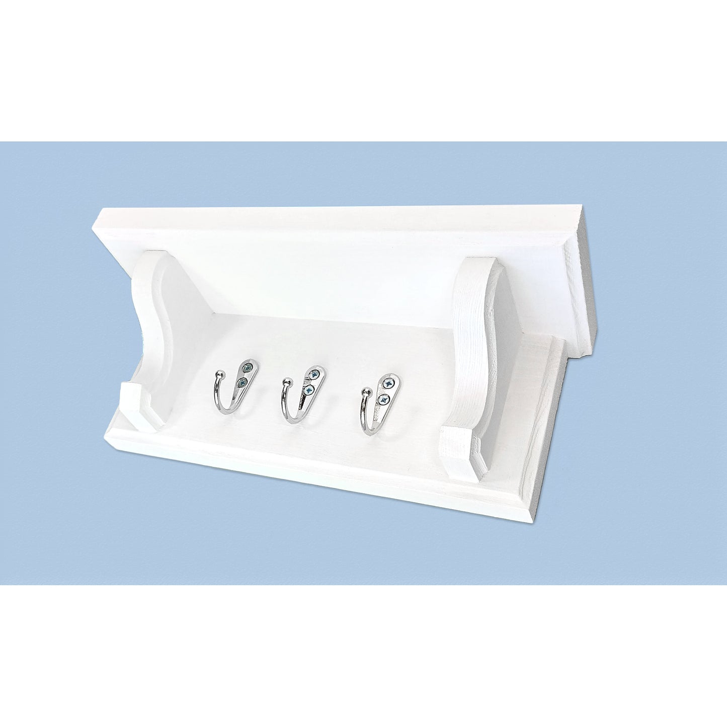 Wooden Key Rack with Shelf – Wall Mounted Key Holder with Hidden Fixings | Stock Item