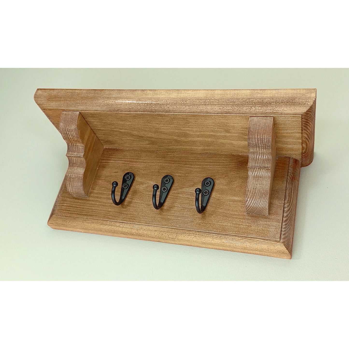 Wooden Key Rack with Shelf – Wall Mounted Key Holder with Hidden Fixings | Stock Item