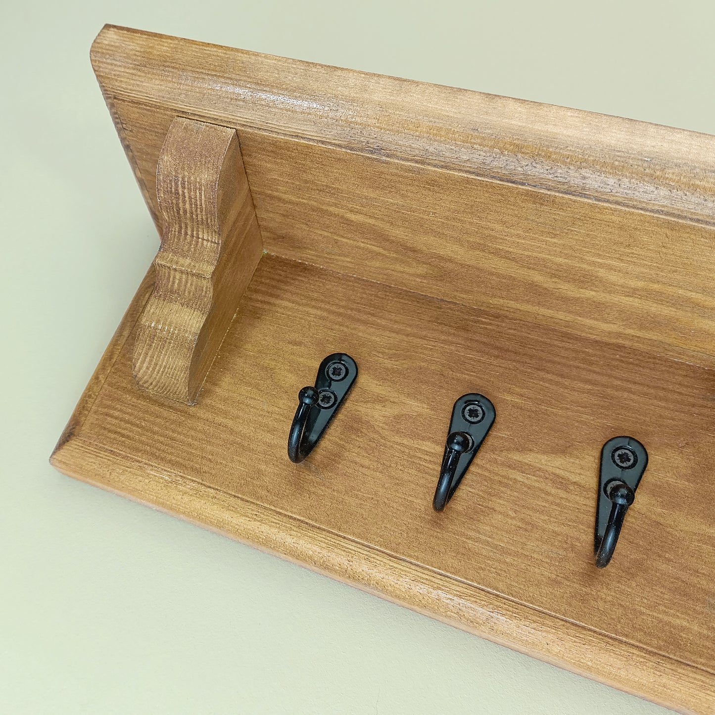 Wooden Key Rack with Shelf – Wall Mounted Key Holder with Hidden Fixings | Stock Item