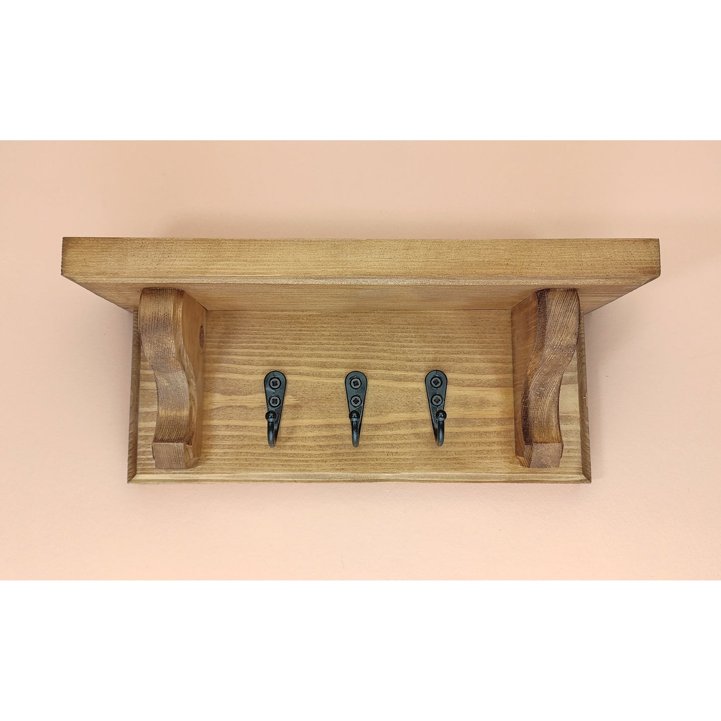 Wooden Key Rack with Shelf – Wall Mounted Key Holder with Hidden Fixings | Stock Item