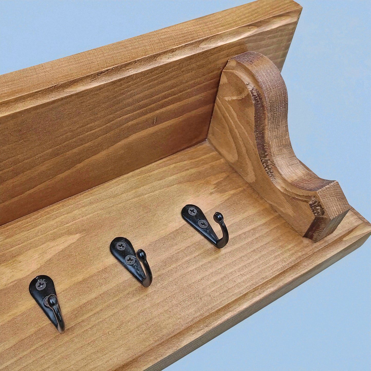 Wooden Key Rack with Ornate Corbels – Key Holder Shelf with Hidden Fixings | Stock Item