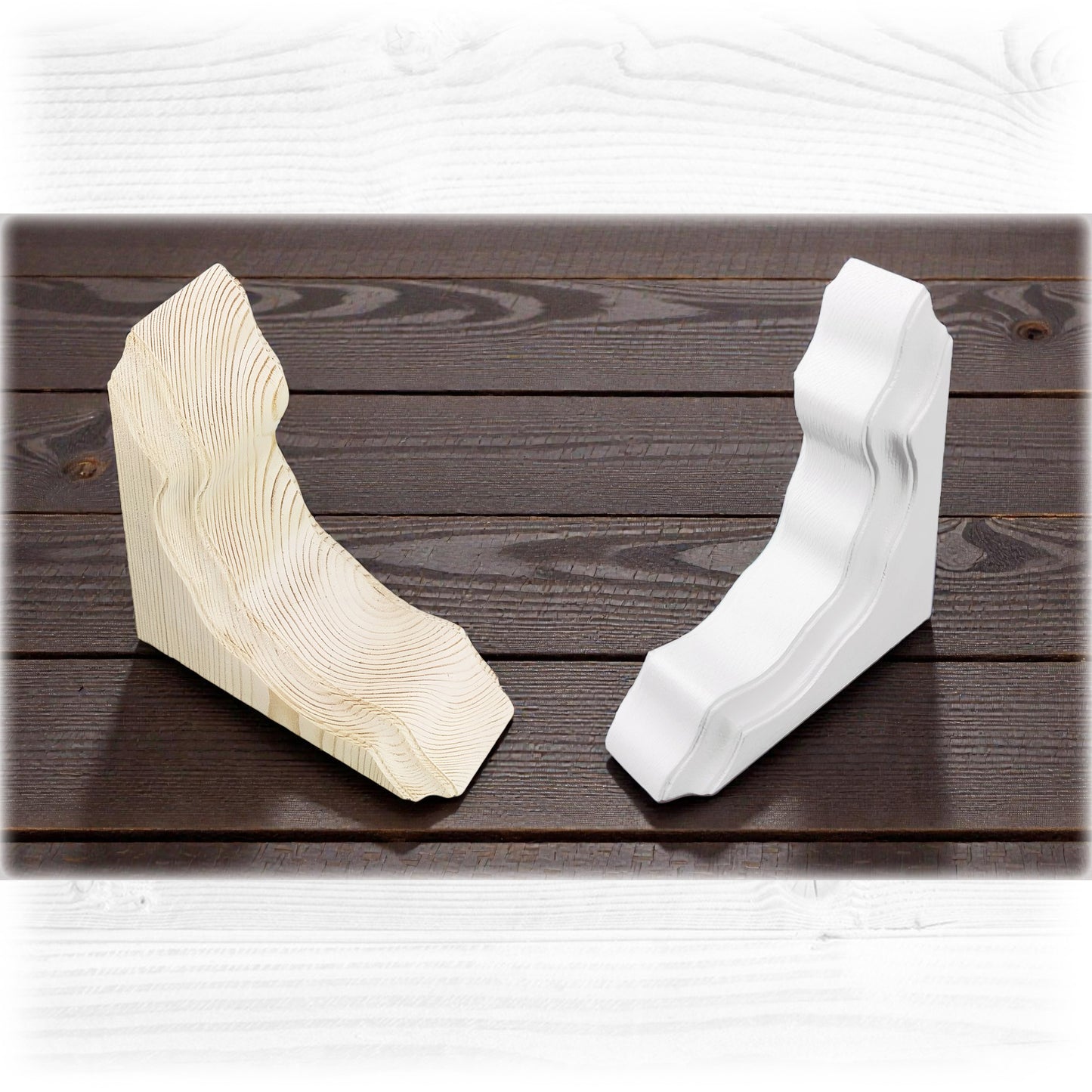 Pair of Handmade Wooden Corbels – Pine Shelf Brackets with Hidden Fixings | Made to Order
