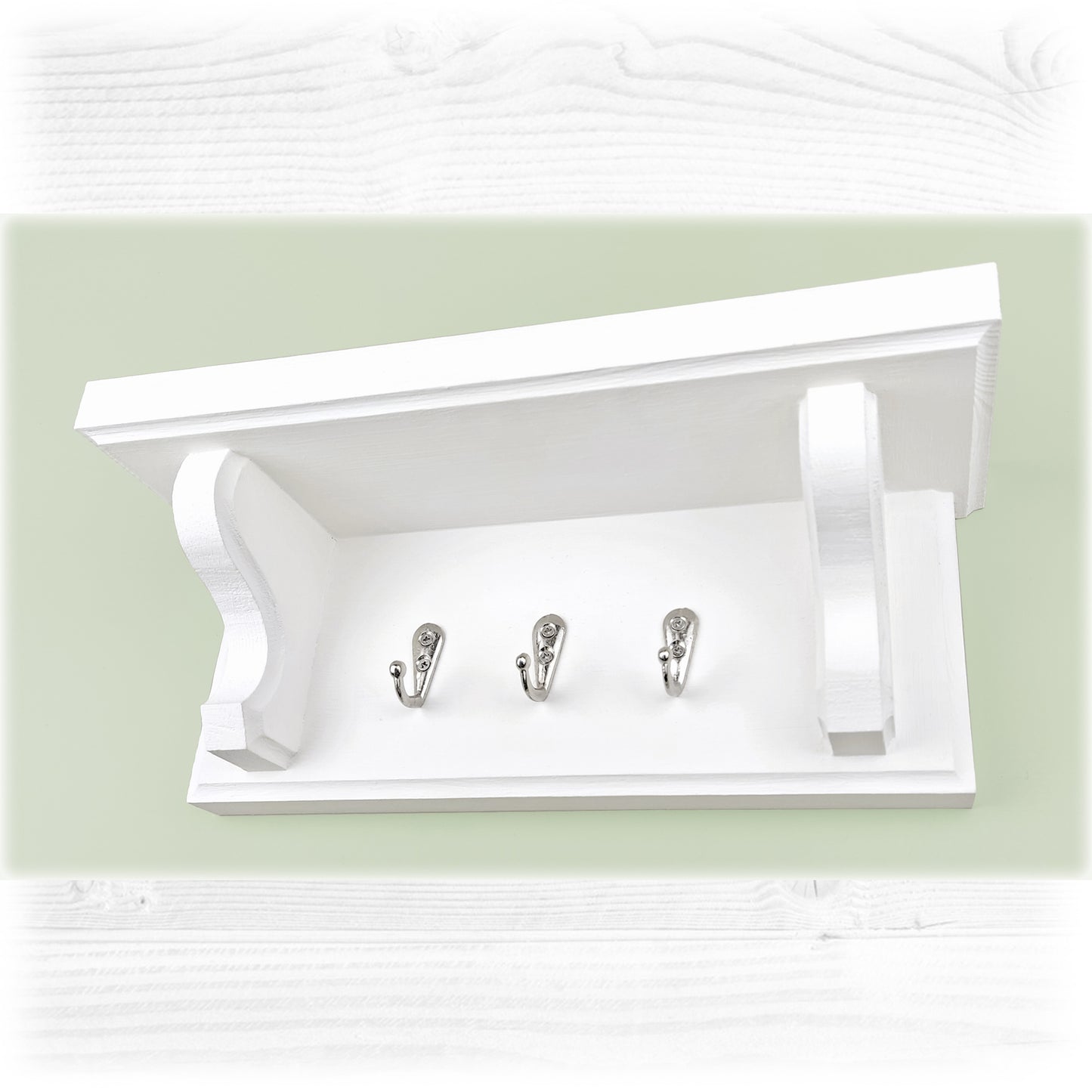 Wooden Key Rack with Shelf and Hidden Fixings - Design 2