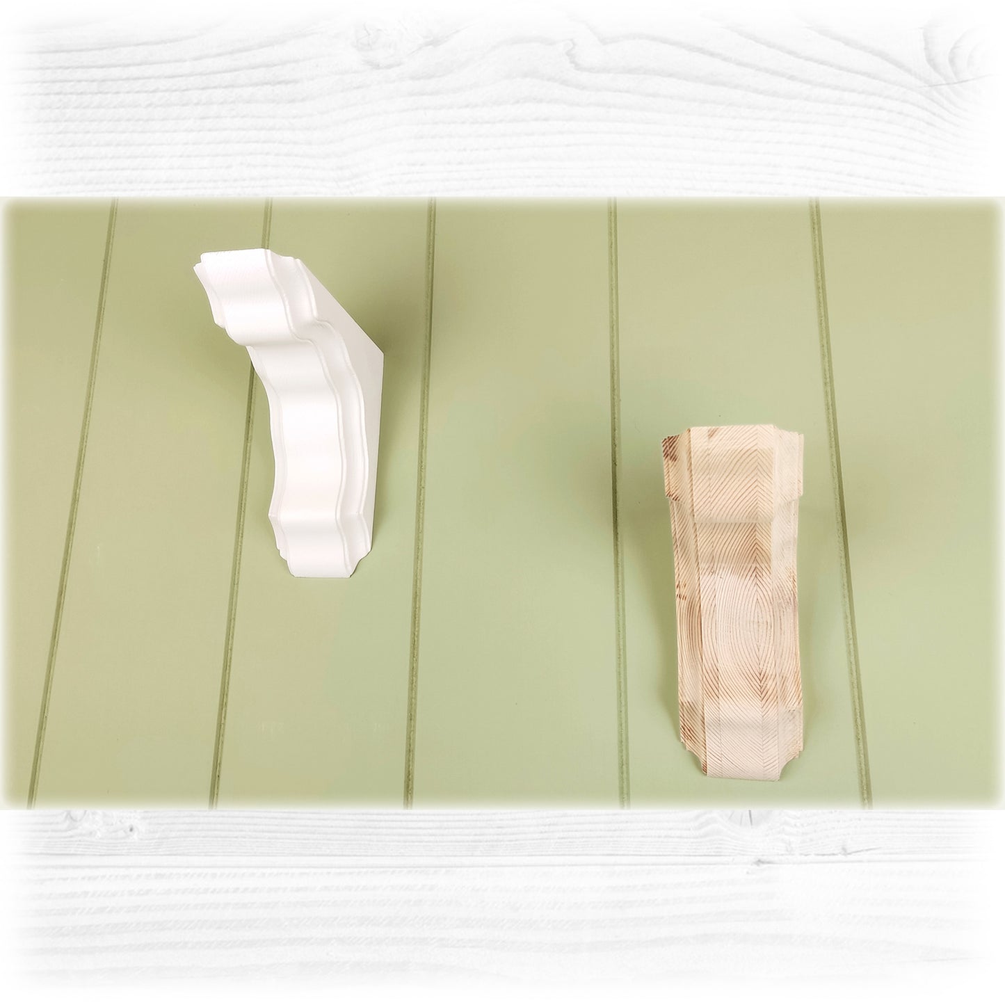 Pair of Wooden Corbels Shelf Brackets with Hidden Fixings - Design 1