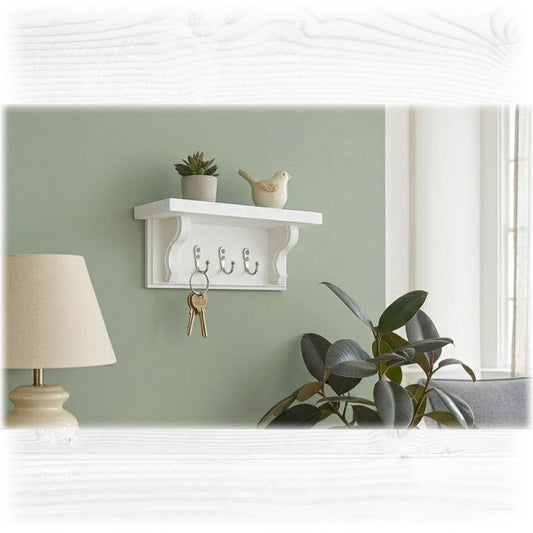 Wooden Key Rack with Ornate Corbels – Key Holder Shelf with Hidden Fixings | Stock Item