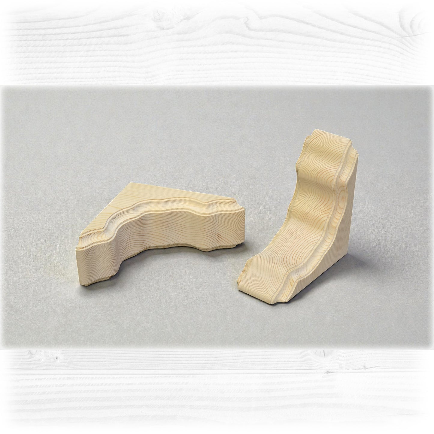 Pair of Handmade Pine Corbels with Sash Detail – Hidden Fixings | Stock Item
