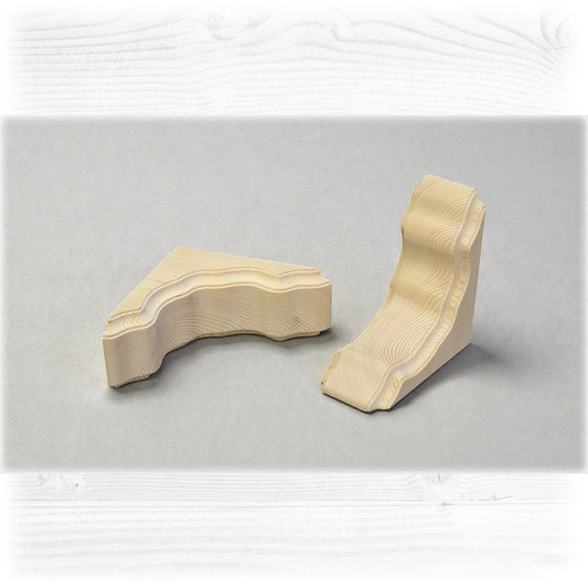 Pair of Handmade Pine Corbels with Sash Detail – Hidden Fixings | Stock Item