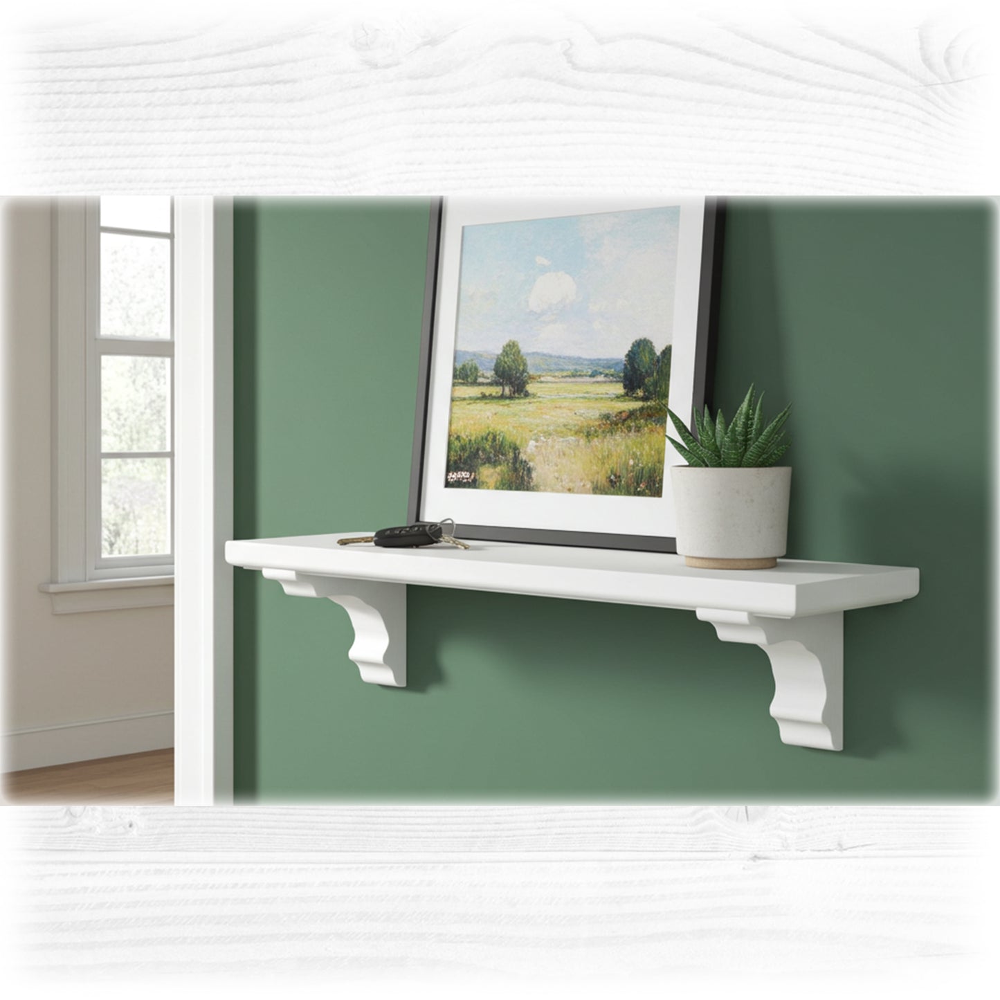 Solid Wooden Floating Shelf in White – Wall Mounted with Hidden Fixings | Stock Item