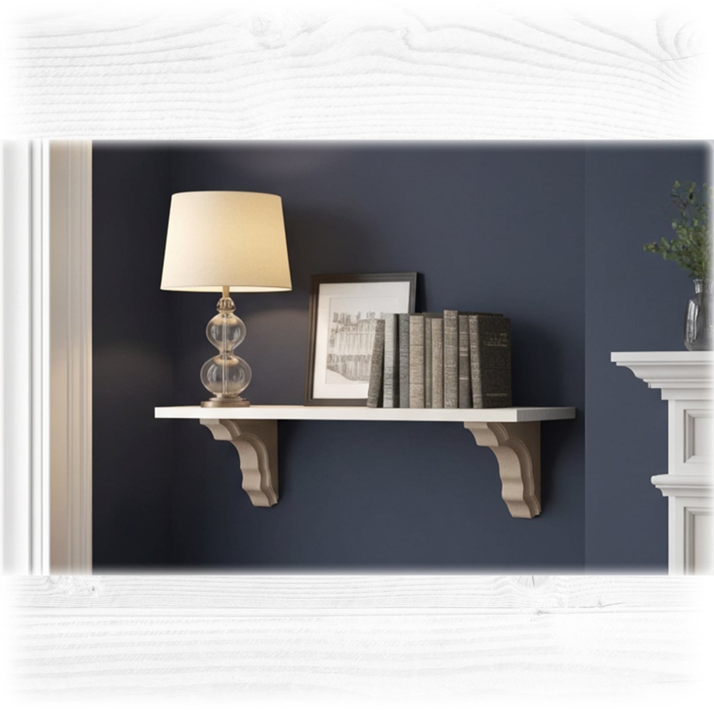 Decorative Wooden Shelf Brackets Pair – Pine Corbels with Moulded Edge | Stock Item