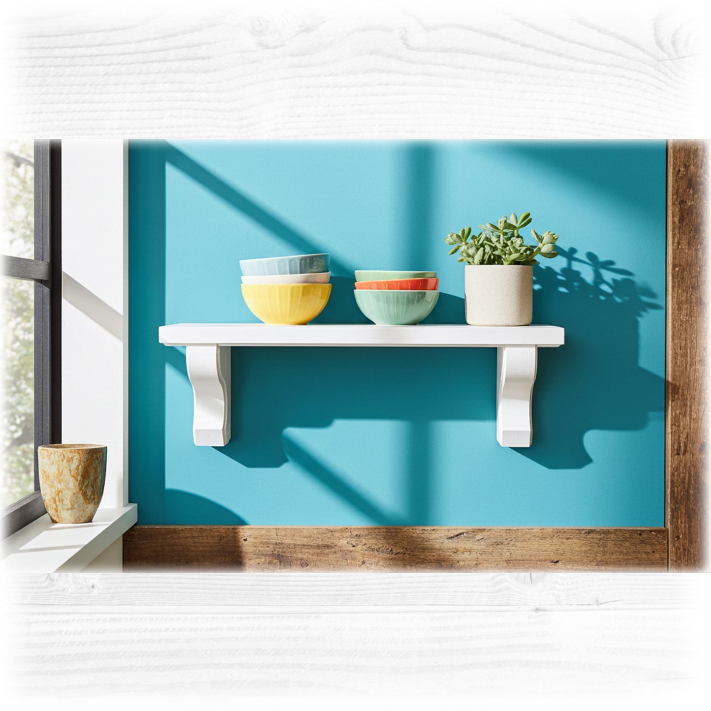 White Wooden Floating Shelf – Handmade Wall Shelf with Hidden Fixings | Made to Order