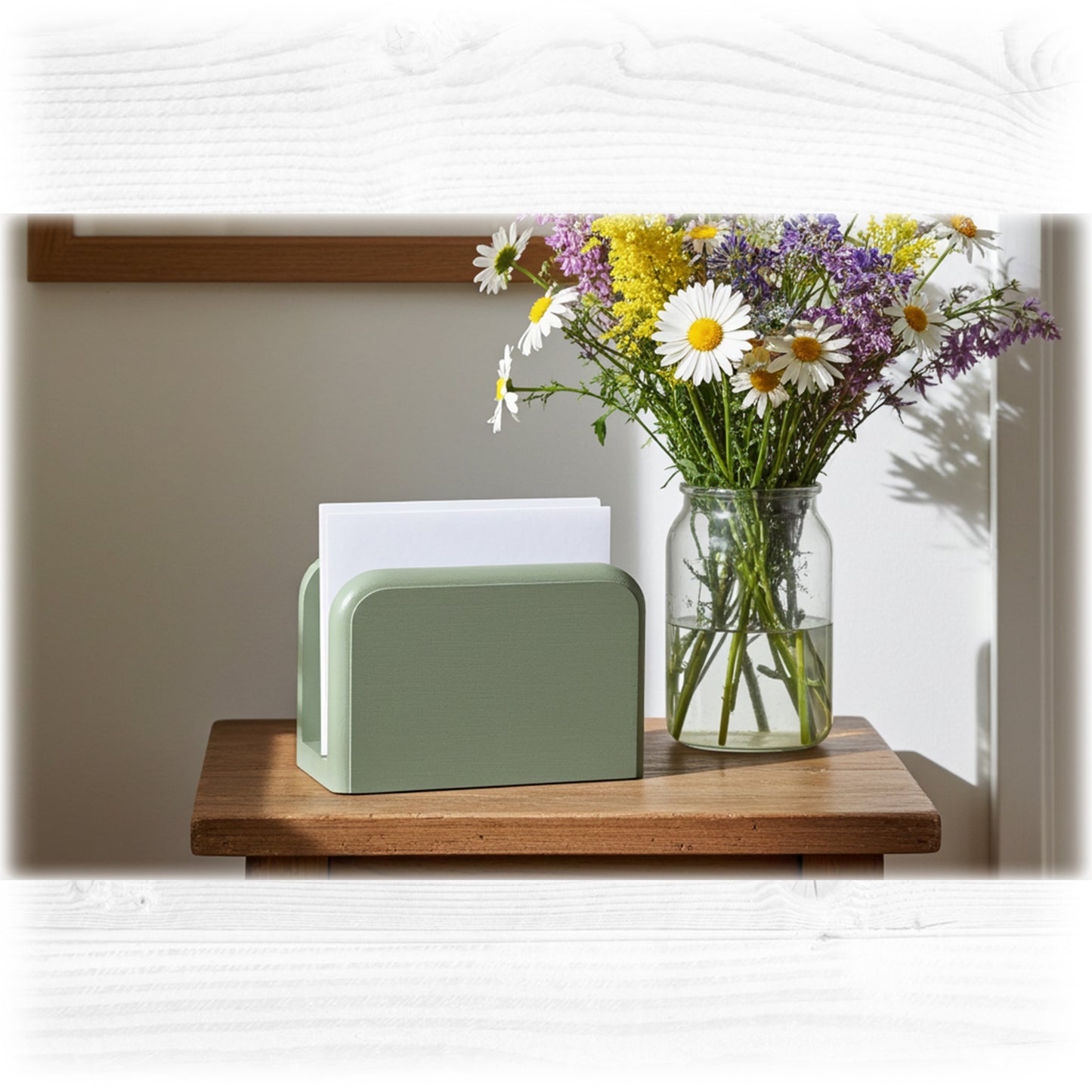 Solid Wooden Letter Holder – White Chalk Paint and Lacquered Finish | Stock Item