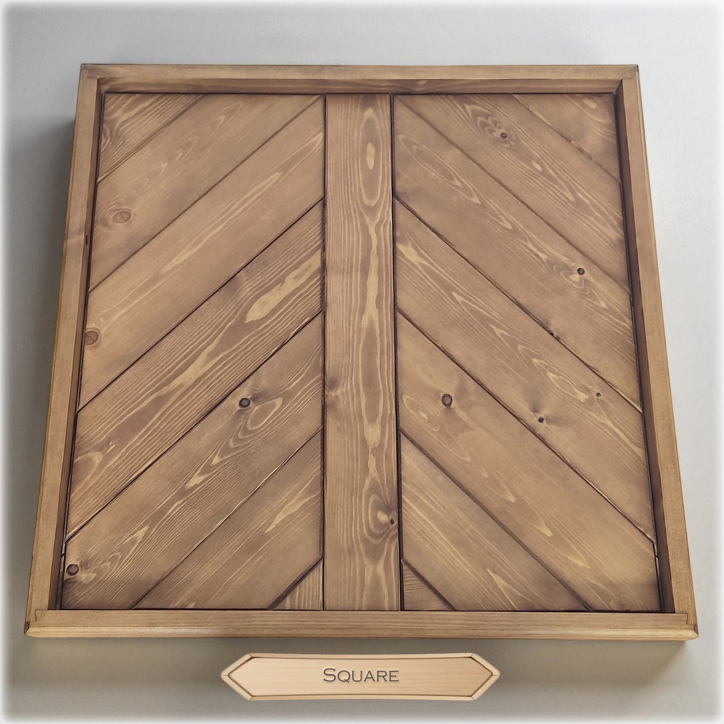 Handmade Ottoman Tray – Solid Pine in Oak Stain with Lacquer Finish | Stock Item