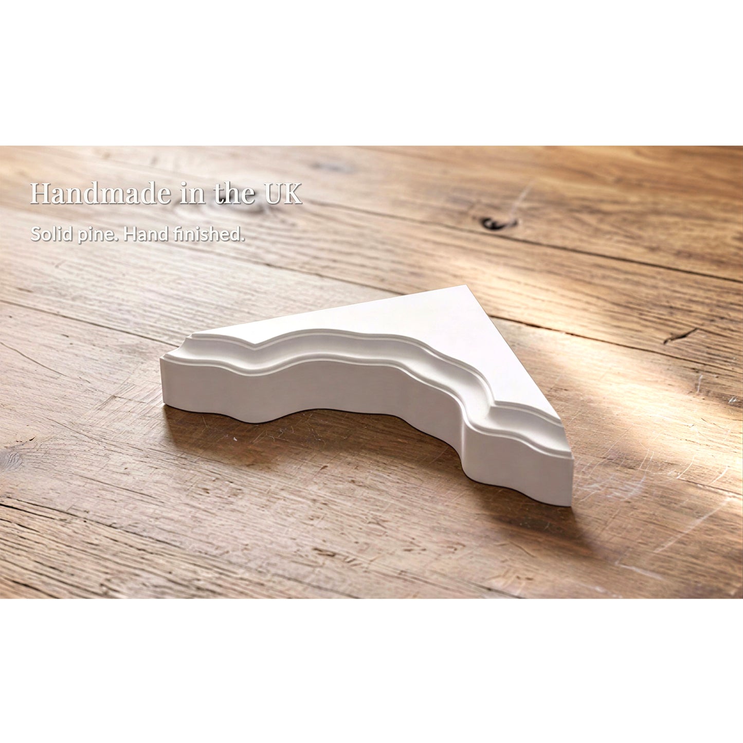 Pair of Scroll-Style Pine Corbels – Solid Wood Shelf Bracket | Stock Item