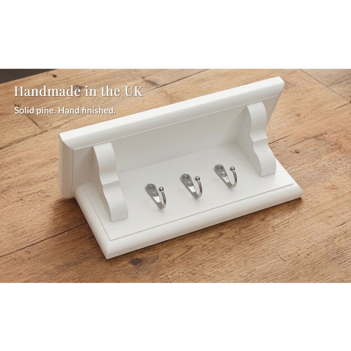 Key Rack with Shelf – Oak Stain & Lacquer Finish – Hidden Fixings | Made to Order