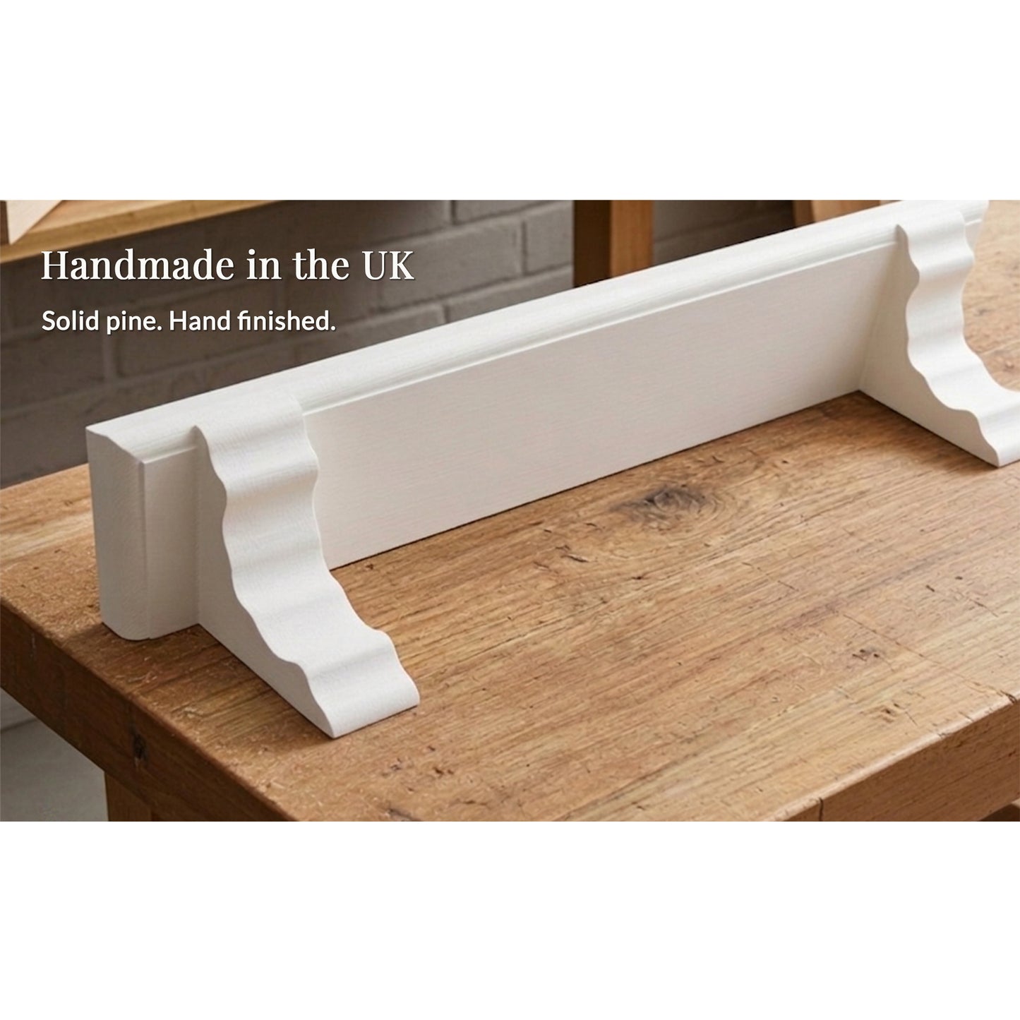 Solid Wooden Floating Shelf in White – Wall Mounted with Hidden Fixings | Stock Item